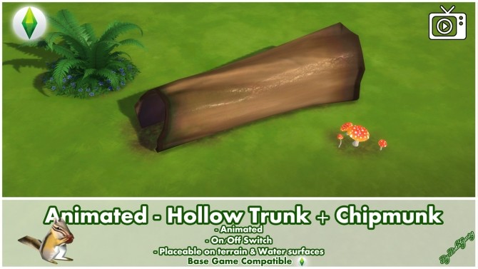 Sims 4 Animated Hollow Trunk + Chipmunk Effect by Bakie at Mod The Sims