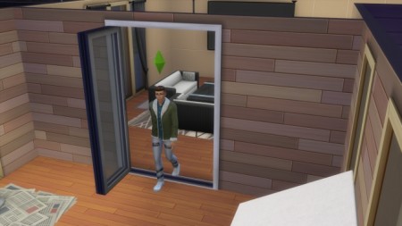 Functional Folding Steel Glass Door by AshenSeaced at Mod The Sims