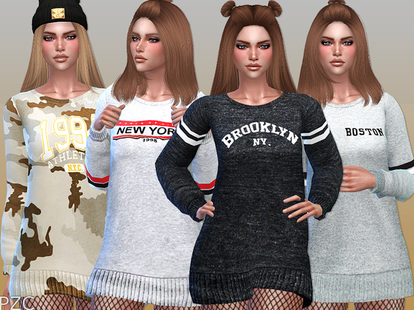 Sims 4 Fall Sweatshirts Collection by Pinkzombiecupcakes at TSR