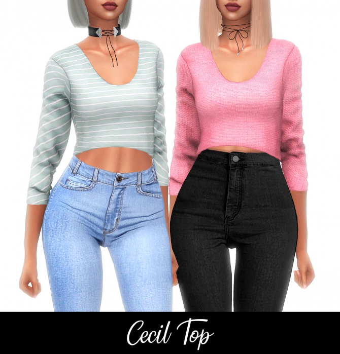 Cecil & Thea tops at FROST SIMS 4 » Sims 4 Updates