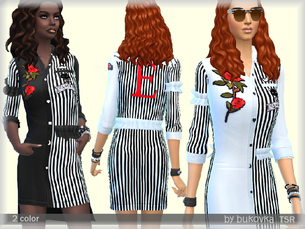 Sims 4 Dress Shirt & Stripe by bukovka at TSR