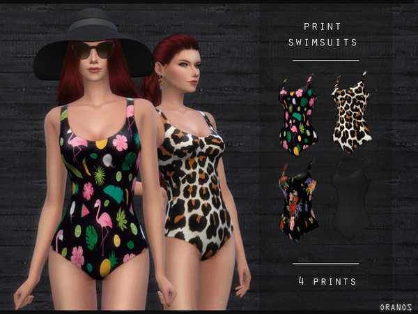 Sims 4 Print Swimsuits by OranosTR at TSR