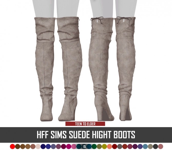 Sims 4 HFF SIMS SUEDE HIGHT BOOTS at REDHEADSIMS