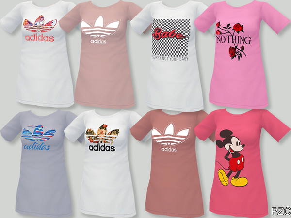 Sims 4 Sporty and Sleep T shirts Collection by Pinkzombiecupcakes at TSR