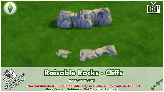 Sims 4 Raisable Rocks Cliffs by Bakie at Mod The Sims