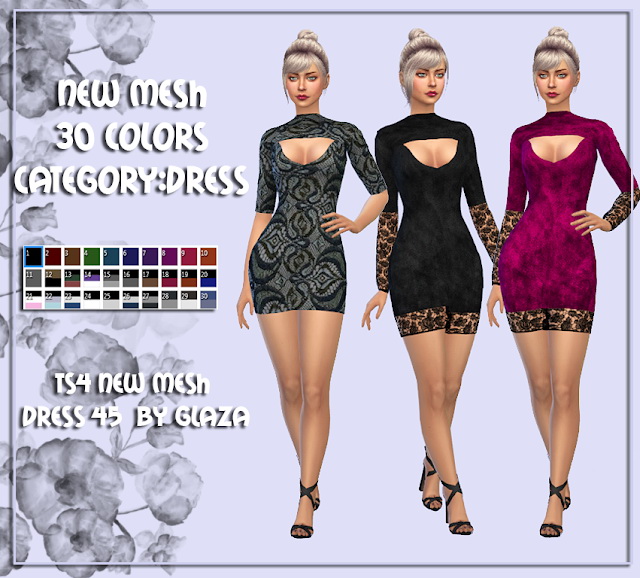 Sims 4 Dress 45 at All by Glaza