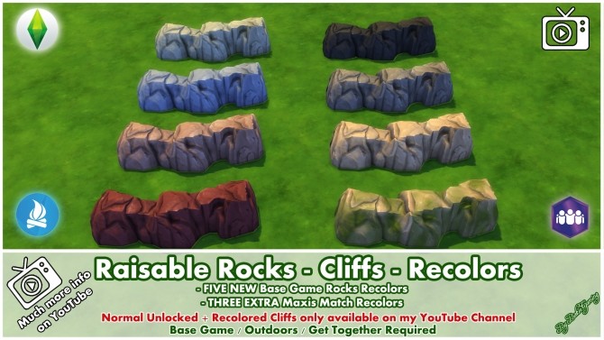 Sims 4 Raisable Rocks Cliffs by Bakie at Mod The Sims