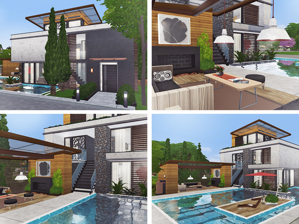 Sims 4 Lecia contemporary house by Rirann at TSR