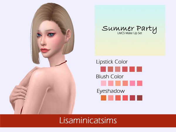 Sims 4 LMCS Summer Party Make Up Set by Lisaminicatsims at TSR