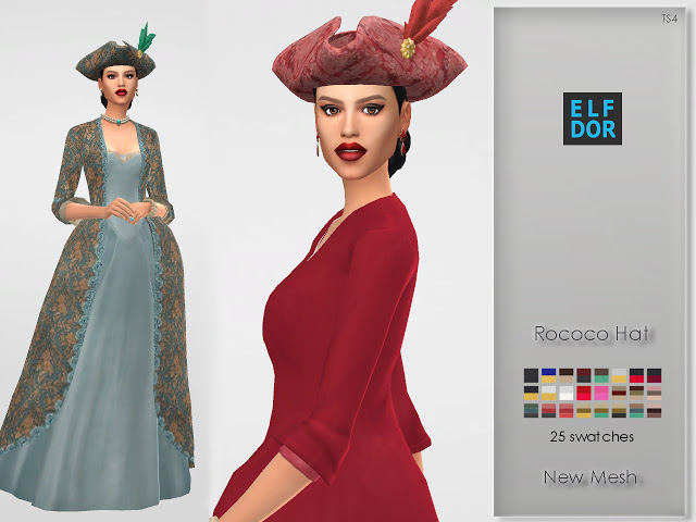 Sims 4 Rococo Hat at Elfdor Sims