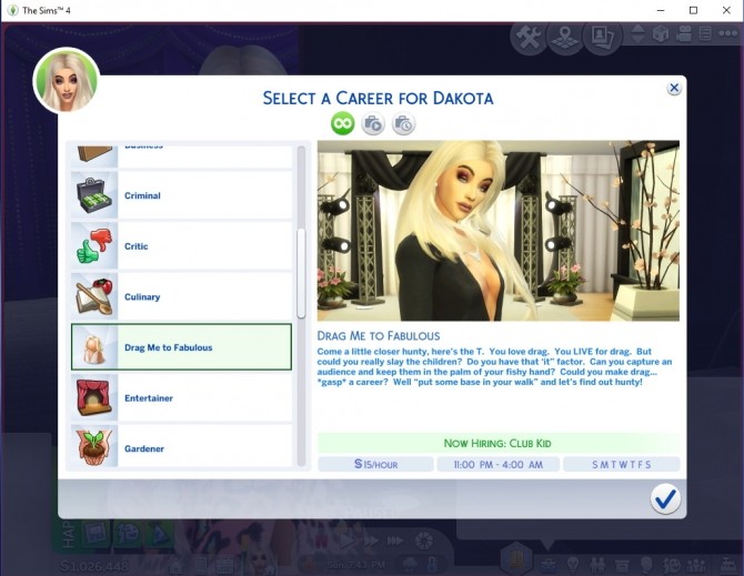 Sims 4 Drag Me to Fabulous Ultimate Career by asiashamecca at Mod The Sims