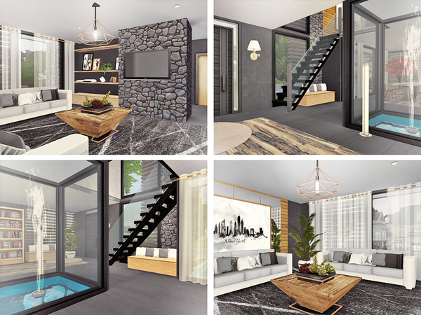 Sims 4 Lecia contemporary house by Rirann at TSR