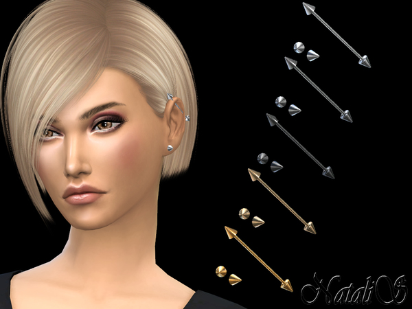 Sims 4 Industrial ear piercing v2 LEFT by NataliS at TSR