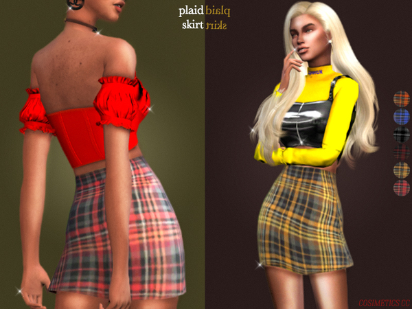 Sims 4 Plaid skirt by cosimetics at TSR