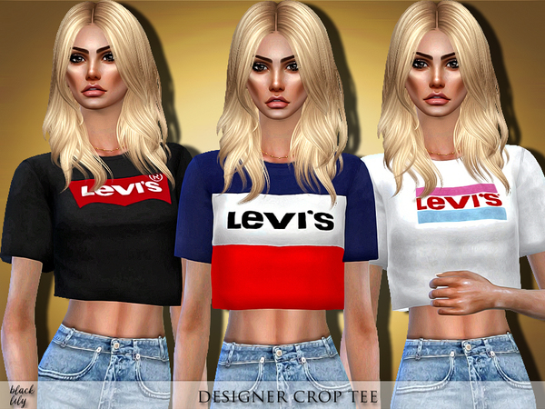 Sims 4 Designer Crop Tee by Black Lily at TSR