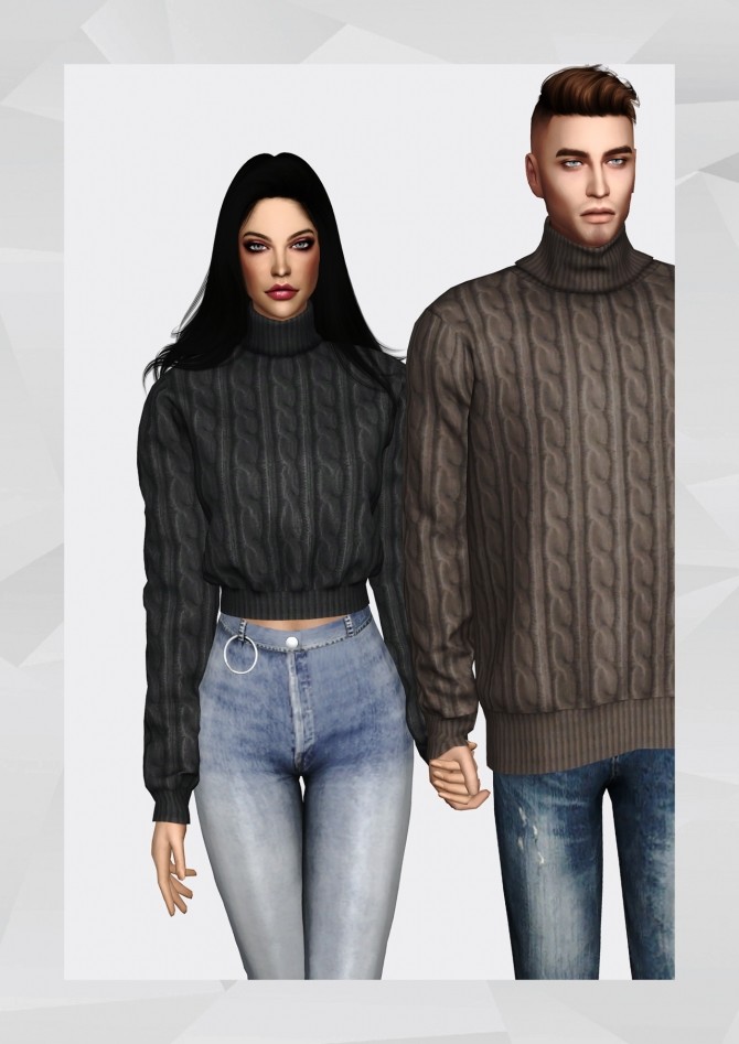 Sims 4 Cropped Turtleneck Sweater at Gorilla