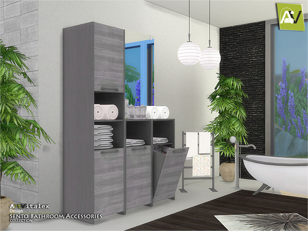 Sims 4 Sento Bathroom Accessories by ArtVitalex at TSR
