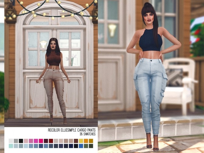 Sims 4 Recolor Elliesimple Cargo pants at Helga Tisha