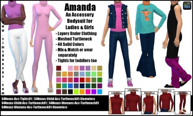 Sims 4 Amanda acc. bodysuit by SamanthaGump at Sims 4 Nexus