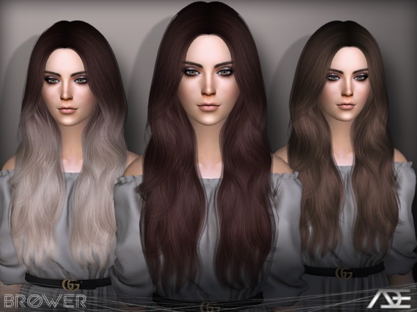 Sims 4 Brower hair by Ade Darma at TSR