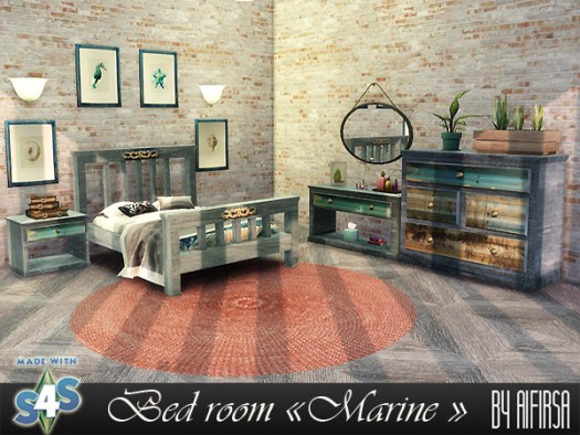 Sims 4 Marine beach house bedroom at Aifirsa