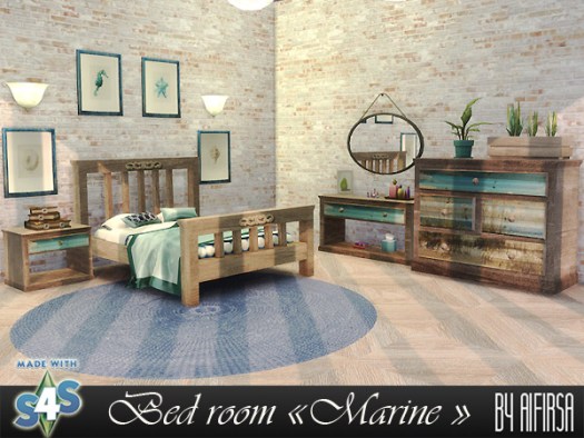 Sims 4 Marine beach house bedroom at Aifirsa