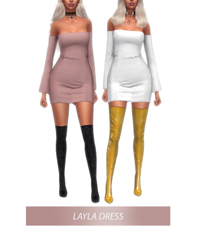 Sims 4 LAYLA DRESS at FROST SIMS 4