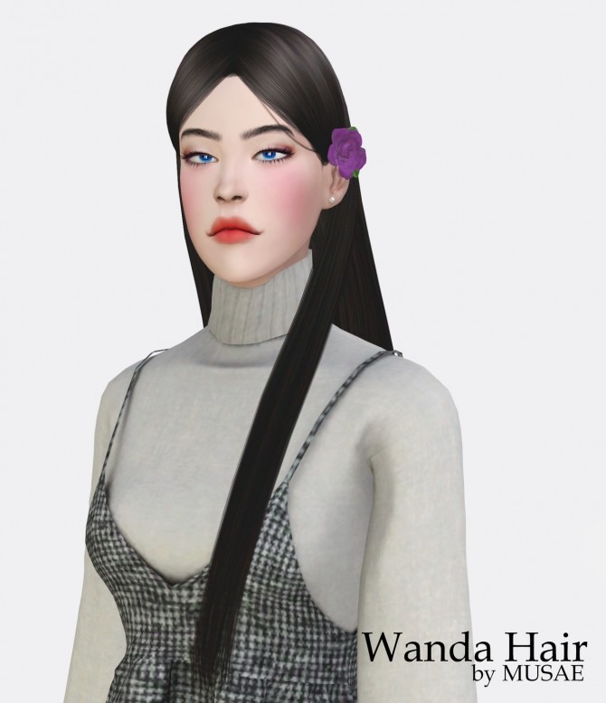 Sims 4 Wanda hair & Rose accessory at EFFIE