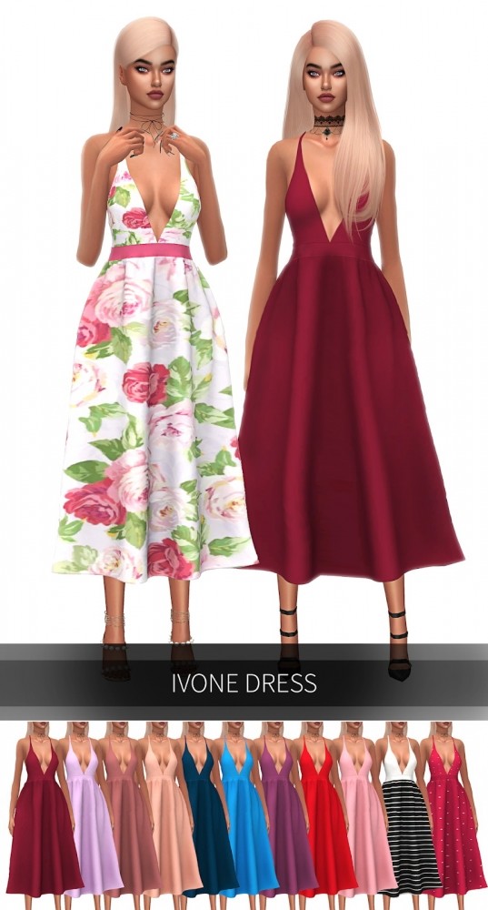 Sims 4 IVONE DRESS at FROST SIMS 4