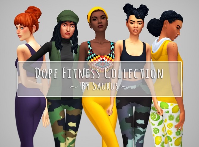 Sims 4 Dope Fitness Set at Saurus Sims
