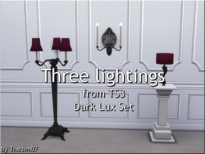 Sims 4 Three Lightings from TS3 Dark Lux Set by TheJim07 at Mod The Sims