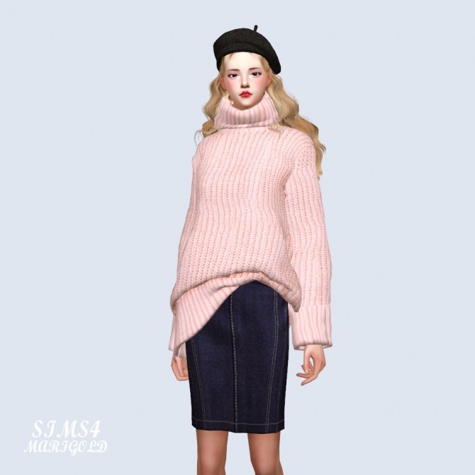 Sims 4 Long Sleeves Turtleneck Sweater Basic V at Marigold