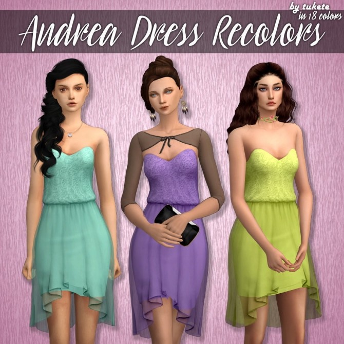Sims 4 Andrea Dress Recolors at Tukete