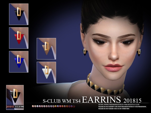 Sims 4 EARRINGS F 201815 by S Club WM at TSR
