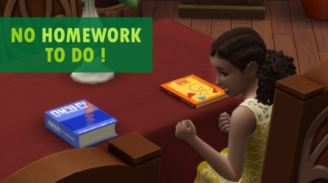 Sims 4 No homework to do   Always complete 100% by Nova JY at Mod The Sims