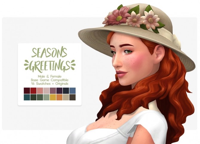 Sims 4 Seasons greetings hat recolors at Nolan Sims