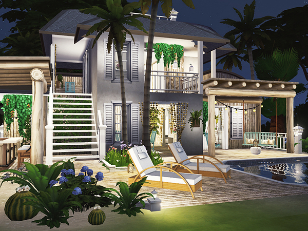 Sims 4 Roseanne cozy beach house by Rirann at TSR