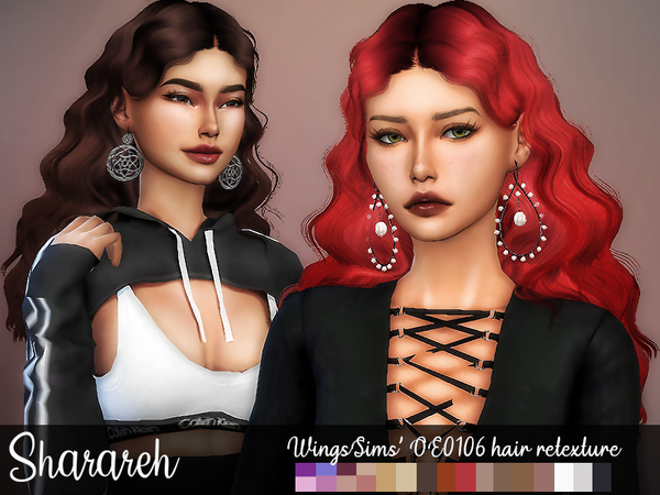 Sims 4 WingsSims OE0106 hair retexture by Sharareh at TSR