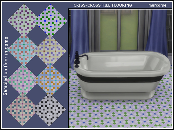 Sims 4 Criss Cross Tile Flooring by marcorse at TSR