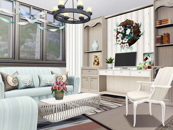 Sims 4 Roseanne cozy beach house by Rirann at TSR