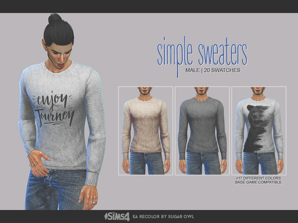 Sims 4 Simple sweaters male by sugar owl at TSR