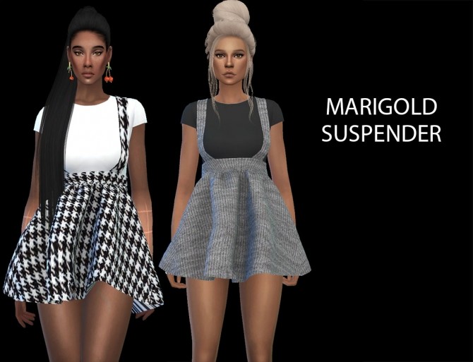 Sims 4 Marigold Suspender dress 12 recolors at Leo Sims