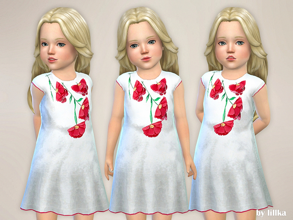 Sims 4 Esme Flower Dress by lillka at TSR