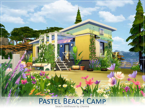 Sims 4 Pastel Beach Camp by Lhonna at TSR