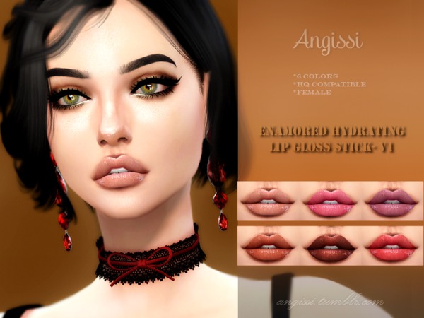 Sims 4 Enamored Hydrating Lip Gloss Stick v1 by ANGISSI at TSR