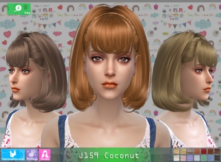 J159 Coconut hair at Newsea Sims 4