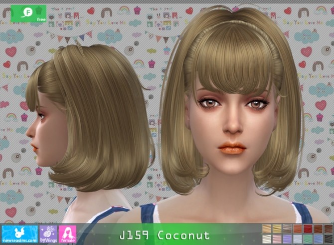 Sims 4 J159 Coconut hair at Newsea Sims 4