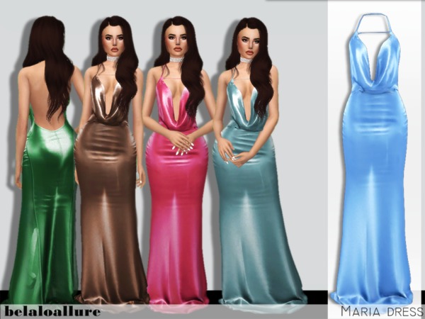 Sims 4 Belaloallure Maria dress by belal1997 at TSR