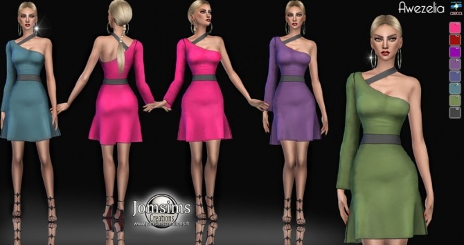 Sims 4 Awezelia short dress at Jomsims Creations
