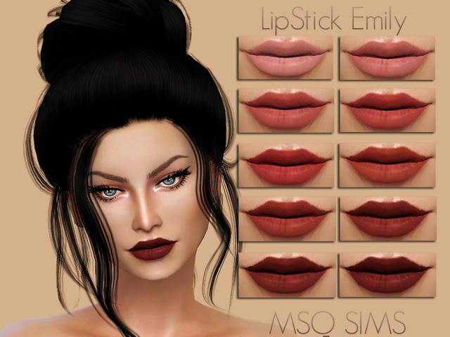 Sims 4 Lipstick Emily at MSQ Sims